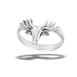 Sterling Silver Eight Point Buck Deer Ring