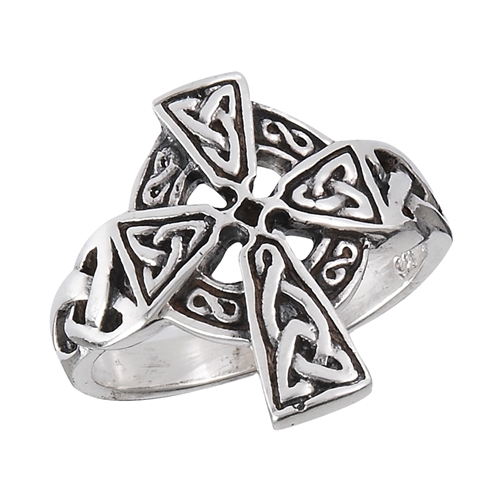 celtic cross rings sterling silver