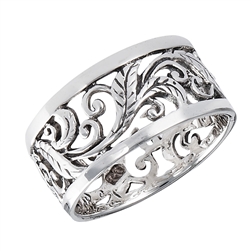 Sterling Silver Antiqued Vine Ring