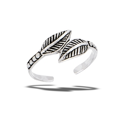 Sterling Silver Leaf Friends With Dots Toe Ring