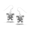 Sterling Silver Dangling Butterfly Earring With Granulation