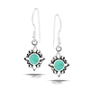 Sterling Silver Embellished Dangle Earring With Synthetic Turquoise