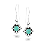 Sterling Silver Embellished Dangle Earring With Synthetic Turquoise