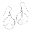 Sterling Silver High Polish Peace Sign Earrings
