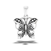 Sterling Silver Oxidized Butterfly Pendant With Granulation