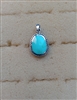 Sterling Silver Oblong Synthetic Turquoise Pendant With Braided Bezel