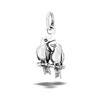 Sterling Silver Mother And Baby Bird On Branch Pendant