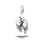 Sterling Silver Mother And Baby Bird On Branch Pendant