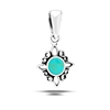 Sterling Silver Embellished Pendant With Synthetic Turquoise